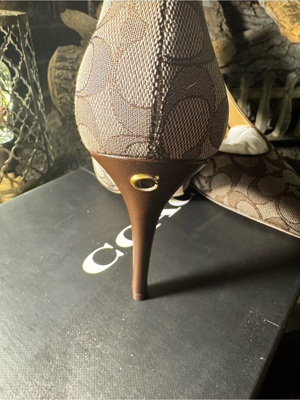 Coach Brown Signature Pointed Toe Heels - Picture 11 of 11
